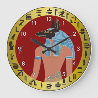 エジプトの神、アヌビス ラージ壁時計