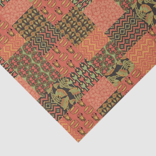 エジプトの種族のフェイクなパッチワークのティッシュペーパーシート 薄葉紙 (詳細)