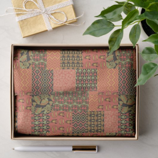 エジプトの種族のフェイクなパッチワークのティッシュペーパーシート 薄葉紙 (ギフト)