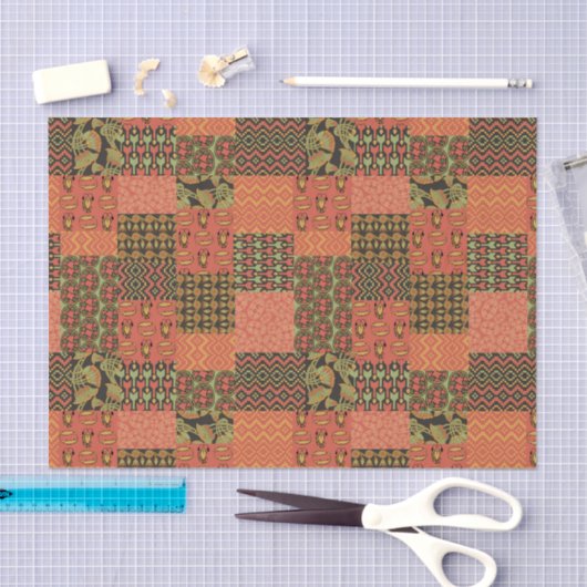 エジプトの種族のフェイクなパッチワークのティッシュペーパーシート 薄葉紙 (クラフト)