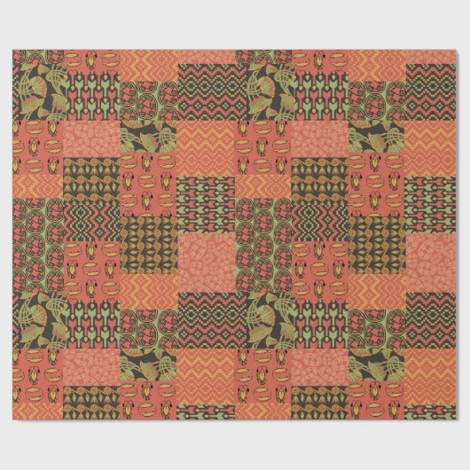 エジプトの種族のフェイクなパッチワークの包装紙 ラッピングペーパー (フラット)