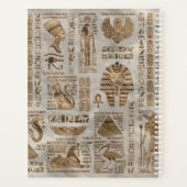 エジプトの絵文字と神 – ヴィンテージ金ゴールド プランナー手帳 (裏面)