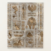 エジプトの絵文字と神 – ヴィンテージ金ゴールド プランナー手帳 (正面)