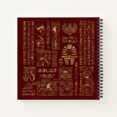 エジプトの絵文字と赤い革の記号 ノートブック (裏面)