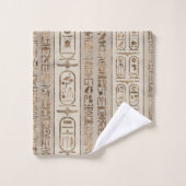 エジプトの絵文字パステル金ゴールド バスタオルセット (ウォッシュタオル)