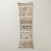 エジプトの絵文字パステル金ゴールド ボディピロー (正面縦)