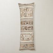 エジプトの絵文字パステル金ゴールド ボディピロー (裏面 (縦))