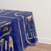 エジプトの絵文字パターン金ゴールドラピスラズリ テーブルクロス (インサイチュ)