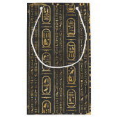 エジプトの絵文字金ゴールドオンレザー スモールペーパーバッグ (裏面)