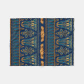 エジプトの絵文字金ゴールド甲虫ゴールデングリッター フリースブランケット (正面(横))