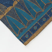 エジプトの絵文字金ゴールド甲虫ゴールデングリッター フリースブランケット (角)