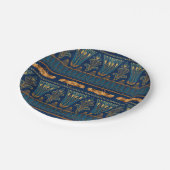 エジプトの絵文字金ゴールド甲虫ゴールデングリッター ペーパープレート (アングル)