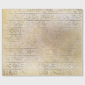 エジプトの絵文字金ゴールドFoxier Grungy Creamy ラッピングペーパー (フラット)