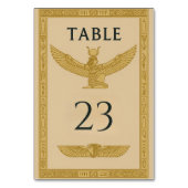 エジプトの翼のある太陽とアンク – 編集可能 テーブルナンバー (正面)