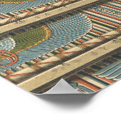 エジプトの翼の付いた円の蛇と象形文字 ポスター (角)