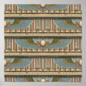 エジプトの翼の付いた円の蛇と象形文字 ポスター (正面)