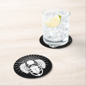 エジプトの翼スカラブ神のシンボル ラウンドペーパーコースター (インサイチュ)