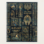 エジプトの聖体文字と神 – アバロンと金ゴールド プランナー手帳 (正面)