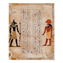 エジプトの聖刻文字アルファベットチャート 古代ポスター