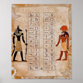 エジプトの聖刻文字アルファベットチャート 古代ポスター ポスター