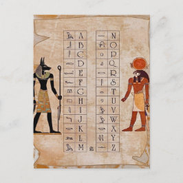 エジプトの聖刻文字アルファベットチャート 古代ポスター ポストカード