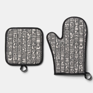 エジプトの聖刻文字 鍋つかみ&鍋敷きセット