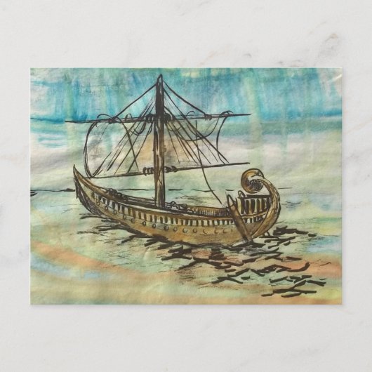 エジプトの船バークのサン・アート・ポストカード ポストカード (正面)