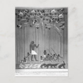 エジプトの色彩の鮮やかレリーフ、 浮き彫りの魚釣り ポストカード (正面)