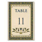 エジプトの花と葉のボーダー – 編集可能 テーブルナンバー (正面)