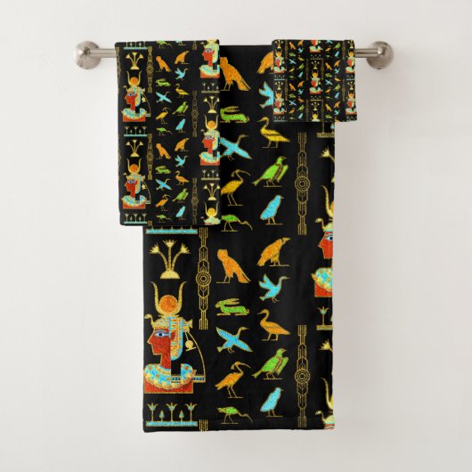 エジプトの装飾的なパターン バスタオルセット (インサイチュ)