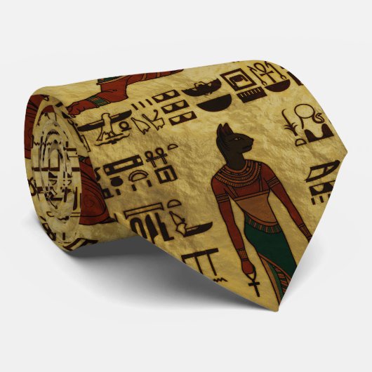 エジプトの装飾的な象形文字パターン ネクタイ (ロール)