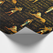 エジプトの装飾的な象形文字パターン ラッピングペーパー (角)