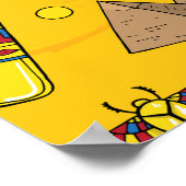 エジプトの要素、アヌビス、ピラミッドのパターン。 ポスター (角)