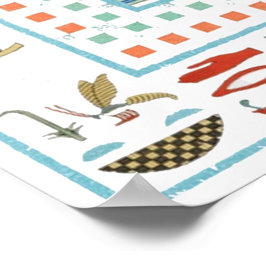 エジプトの観賞用シームレスパターンI ポスター (角)