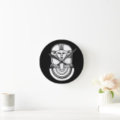 エジプトの記号: Hathor ラウンド壁時計 (ホーム)