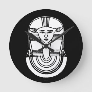 エジプトの記号: Hathor ラウンド壁時計