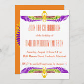 エジプトの誕生日パーティーへの招待 招待状 (正面/裏面)