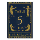 エジプトの象形文字とファラオ - 編集可能 テーブルナンバー (正面)