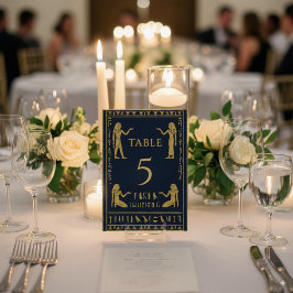 エジプトの象形文字とファラオ - 編集可能 テーブルナンバー