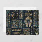 エジプトの象形文字と神 – アワビと金ゴールド ポストカード (正面/裏面)