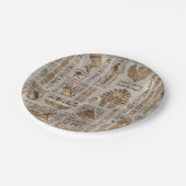 エジプトの象形文字と神 – ヴィンテージ金ゴールド ペーパープレート (アングル)