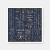 エジプトの象形文字と神 – 大理石の金ゴールド スタンダードカクテルナプキン (正面)