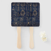 エジプトの象形文字と神 – 大理石の金ゴールド ハンドファン (正面&裏面)