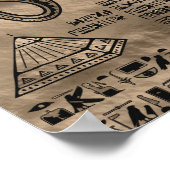 エジプトの象形文字と神 – 高級金ゴールド ポスター (角)