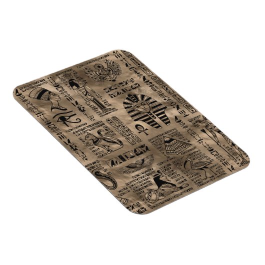エジプトの象形文字と神 – 高級金ゴールド マグネット (右側)