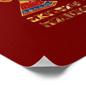 エジプトの象形文字と赤の神 ポスター (角)