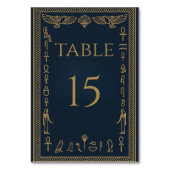 エジプトの象形文字と鷹 – 編集可能 テーブルナンバー (正面)