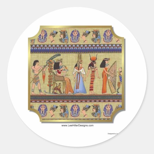 エジプトの象形文字のアパレル、ギフト収集品 ラウンドシール (正面)