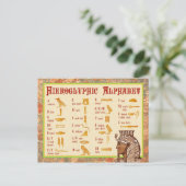 エジプトの象形文字のアルファベットチャート ポストカード (スタンド正面)