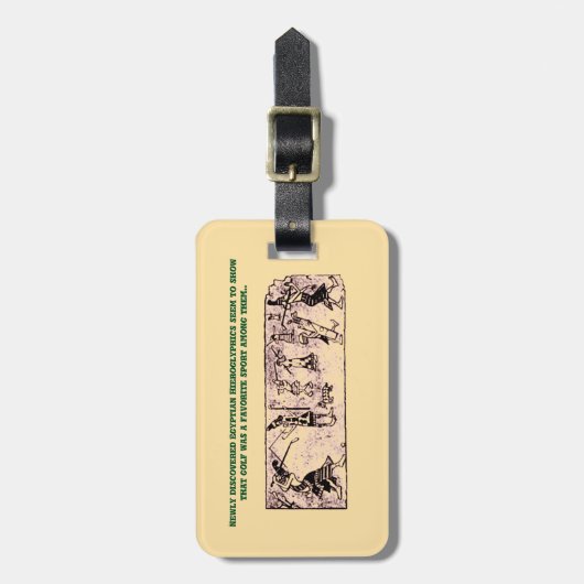 「エジプトの象形文字のゴルフ」 ラゲッジタグ (正面縦)